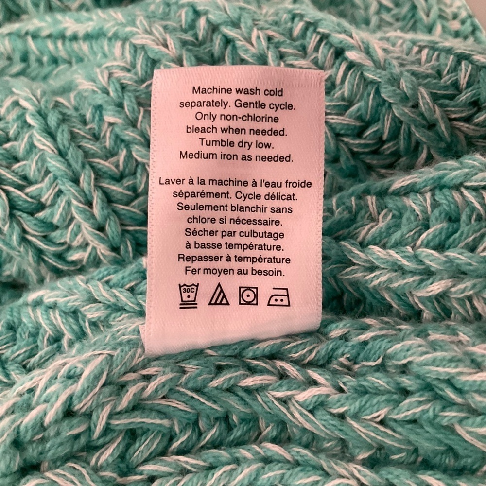 Coldwater Creek Plus Size 1X Green Cotton Blend Cowl Neck Tunic Sweater - Picture 7 of 16
